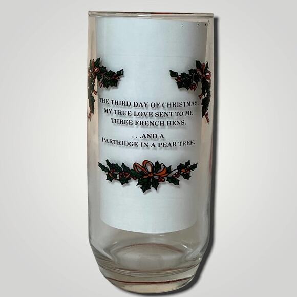 VINTAGE Brockway 12 Days Of Christmas 3rd Day Replacement Glassware Drinking - Picture 3 of 4